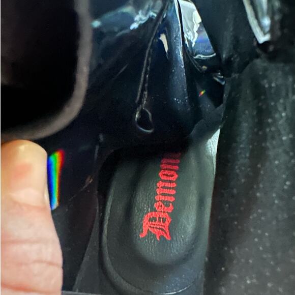 Demonia Black Violet Platform Open-Toe Boots Size 7 - Picture 10 of 12